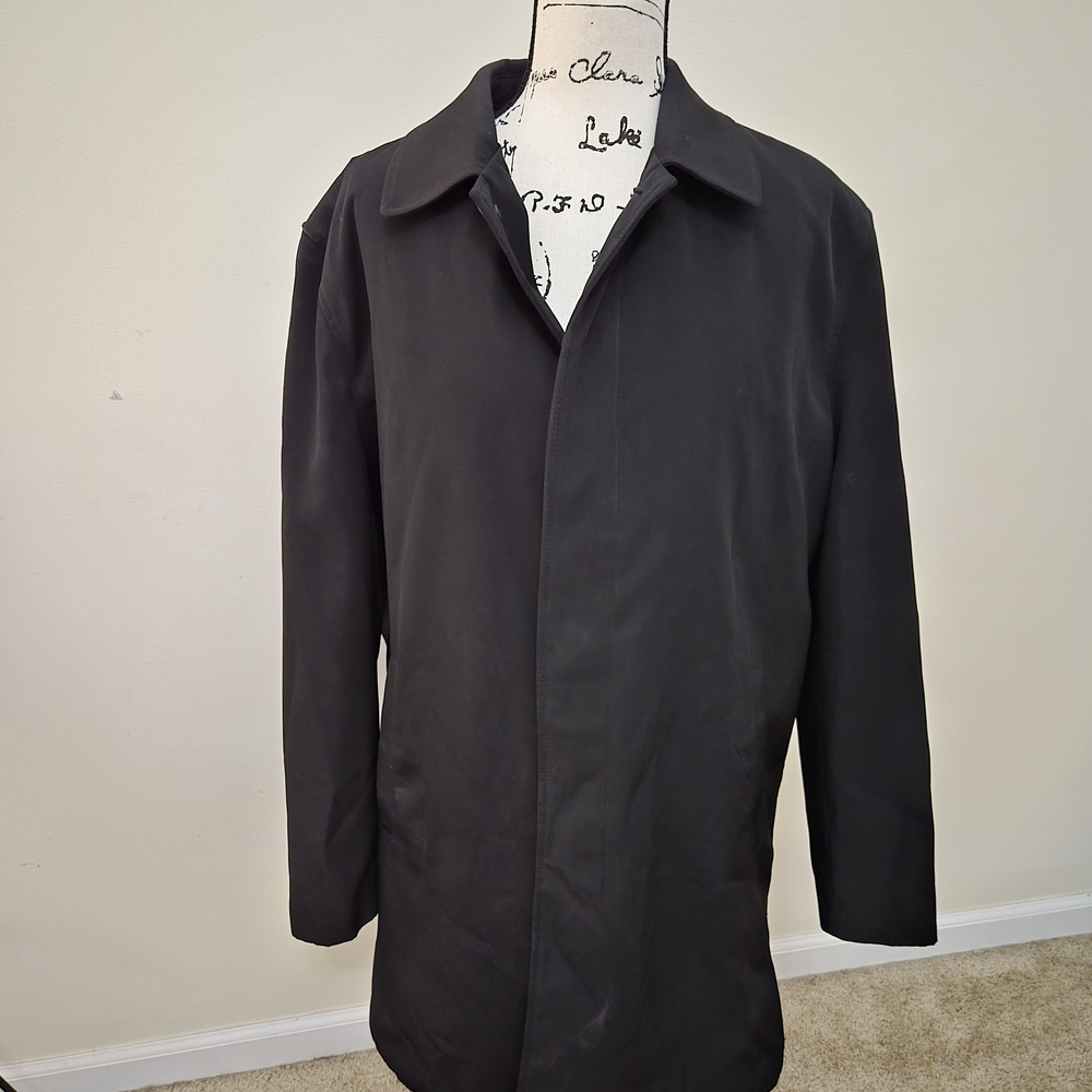 ALFRED SUNG Men's Black Trench Coat